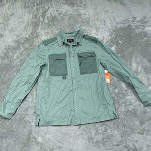 Bass Outdoor Stretch Worker Shacket Lily Pad Green Size S Cotton Blend NWT 6407